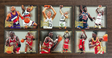 1993-94 Fleer Basketball Living Legends Insert Set (6) Jordan Barkley Bird Ewing