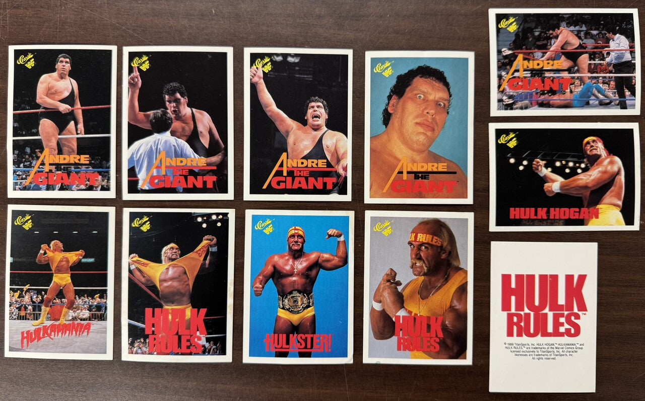 1990 WWF Classic Hulk Hogan and Andre The Giant Card Lot Good