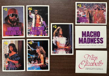 1990 WWF Classic Macho Man Randy Savage and Miss Elizabeth Card Lot VG-EX