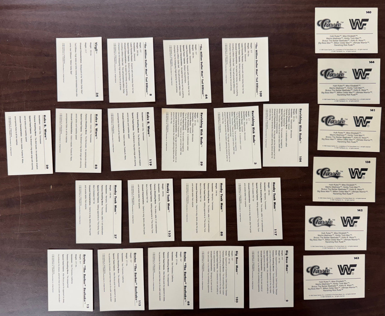 1990 WWF Classic Card and Sticker Lot Good, Bossman, Rude, DiBiase