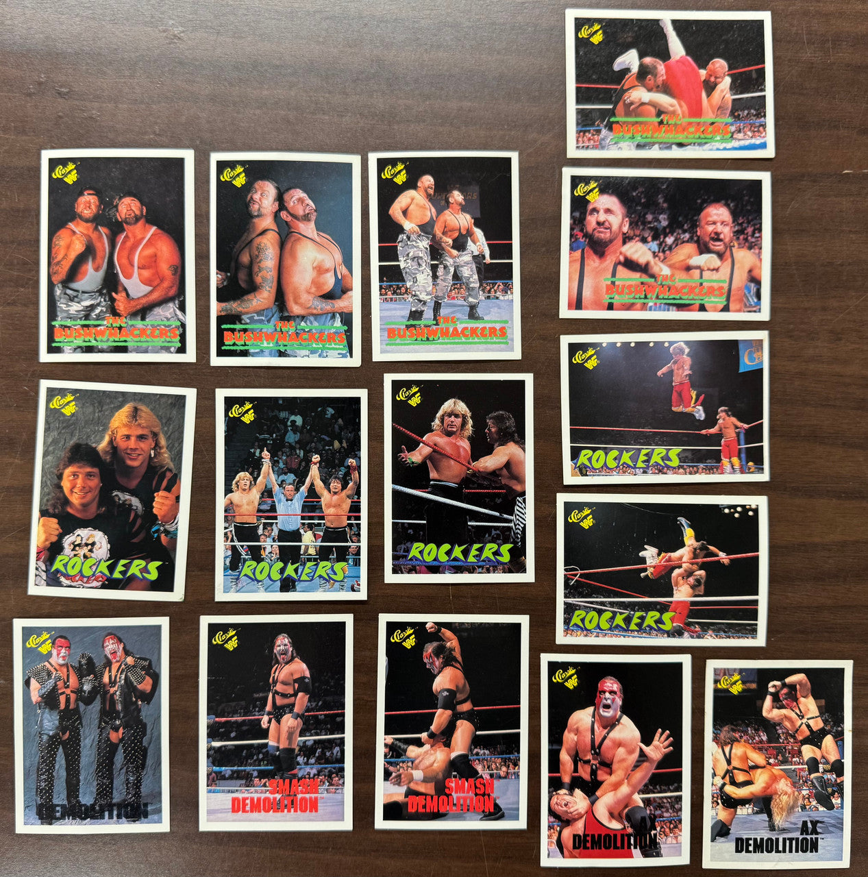 1990 WWF Classic Tag Team Card Lot Good, Rockers, Demolition,