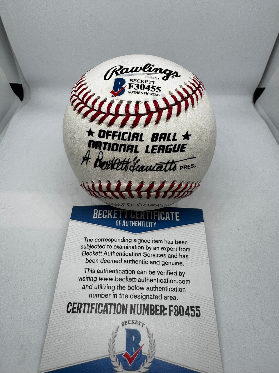 Richie Ashburn Signed Autographed Rawlings ONL Baseball Beckett