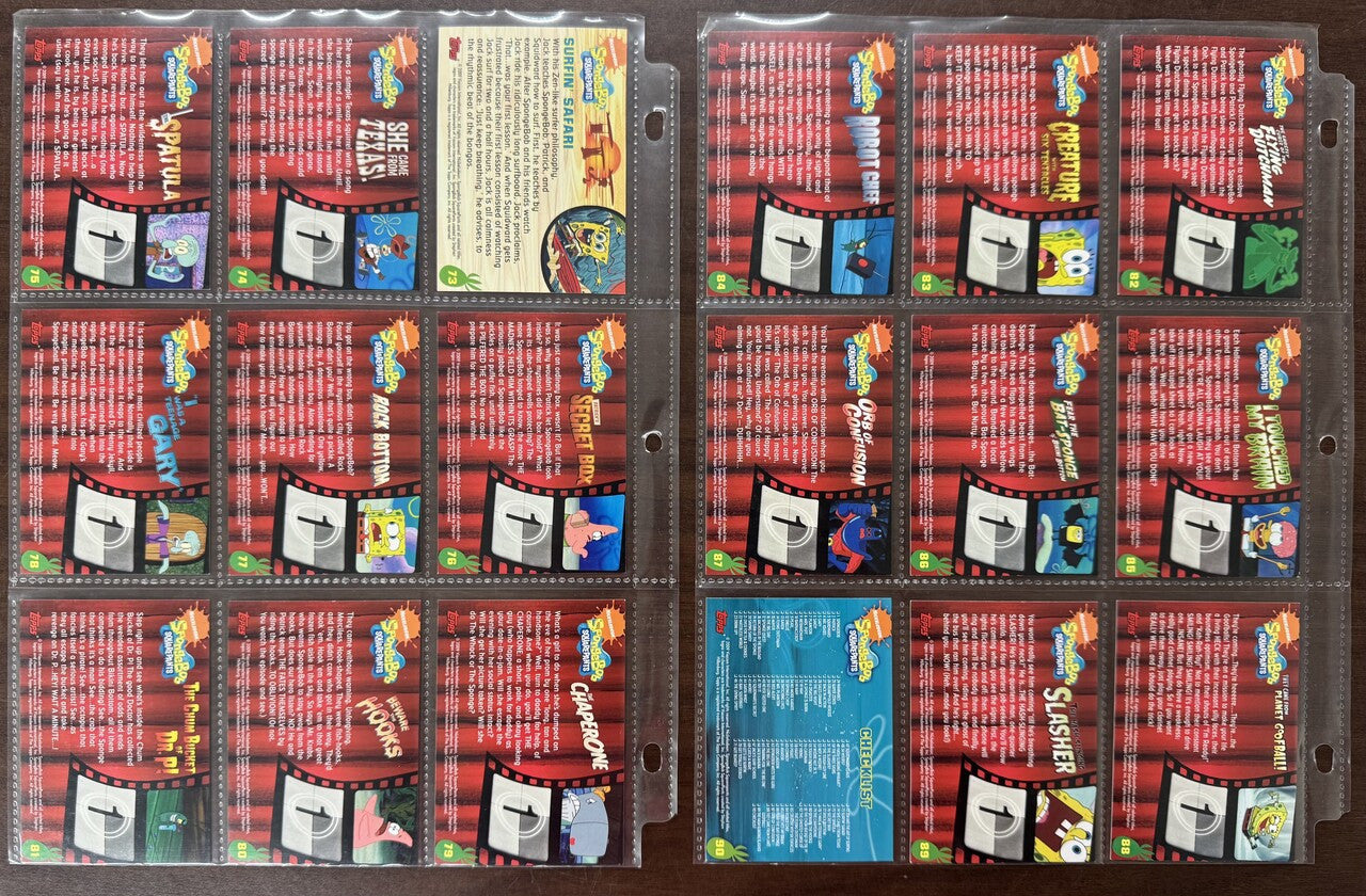 2009 Topps Spongebob Squarepants Series 1 Complete Card Set 90/90 READ