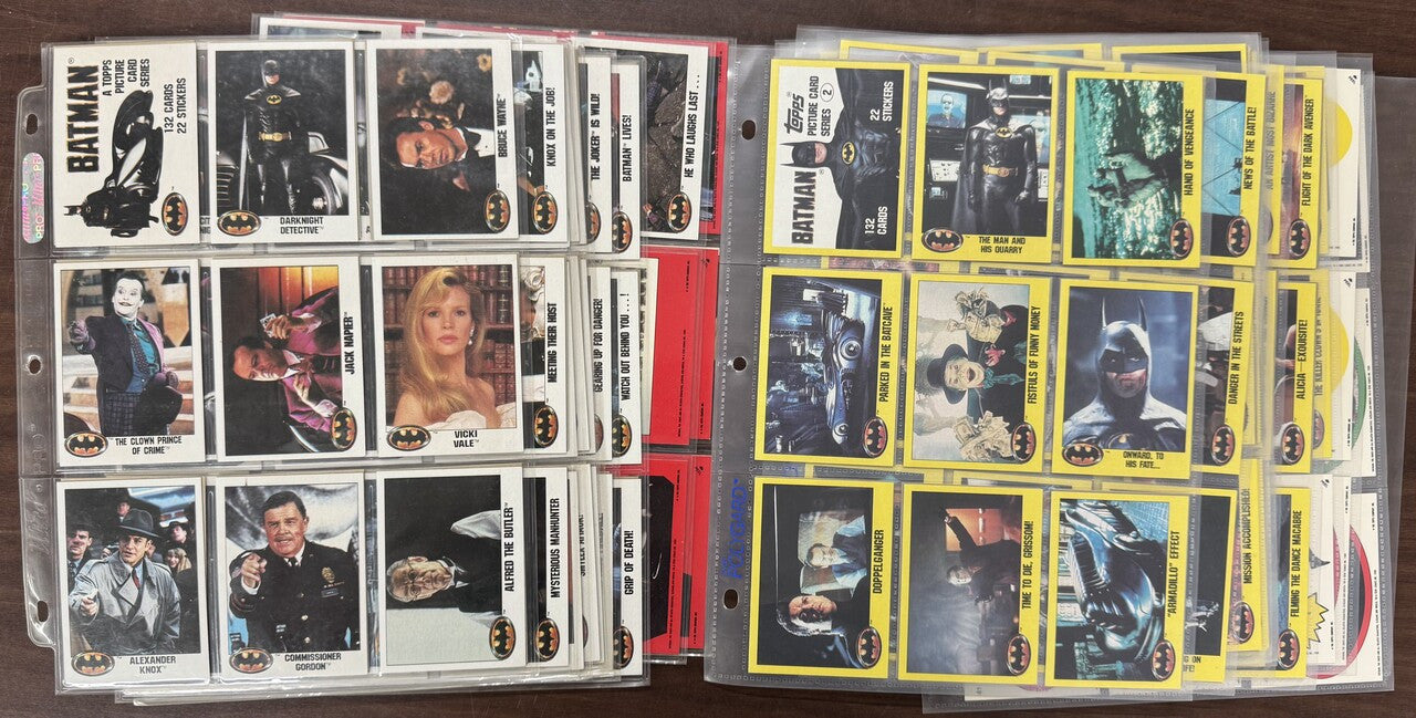 1989 Topps Batman The Movie Series 1 and 2 Complete Sets W/ Stickers