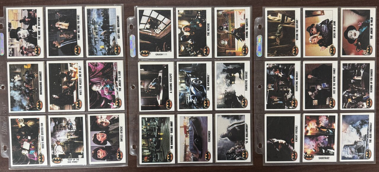 1989 Topps Batman The Movie Series 1 and 2 Complete Sets W/ Stickers