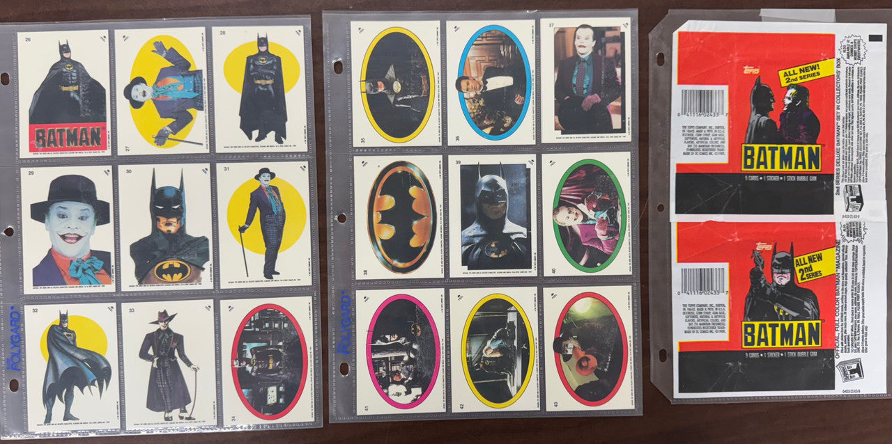 1989 Topps Batman The Movie Series 1 and 2 Complete Sets W/ Stickers