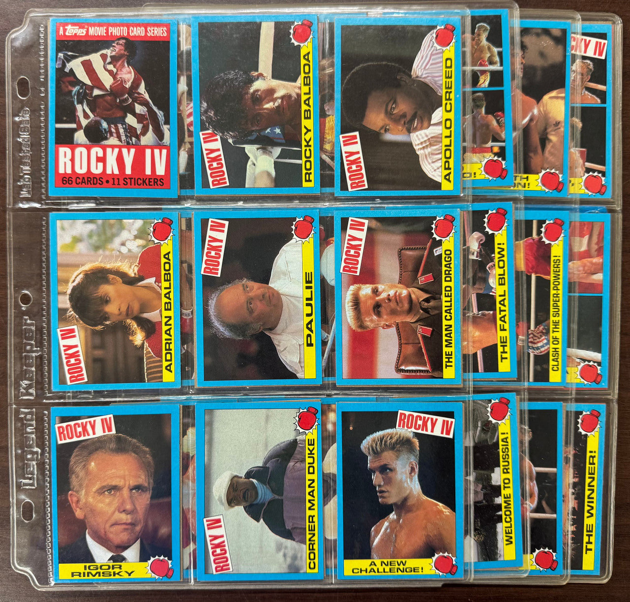 1985 Topps Rocky IV Complete Card Set (66) W/ Stickers (11) EX-NM