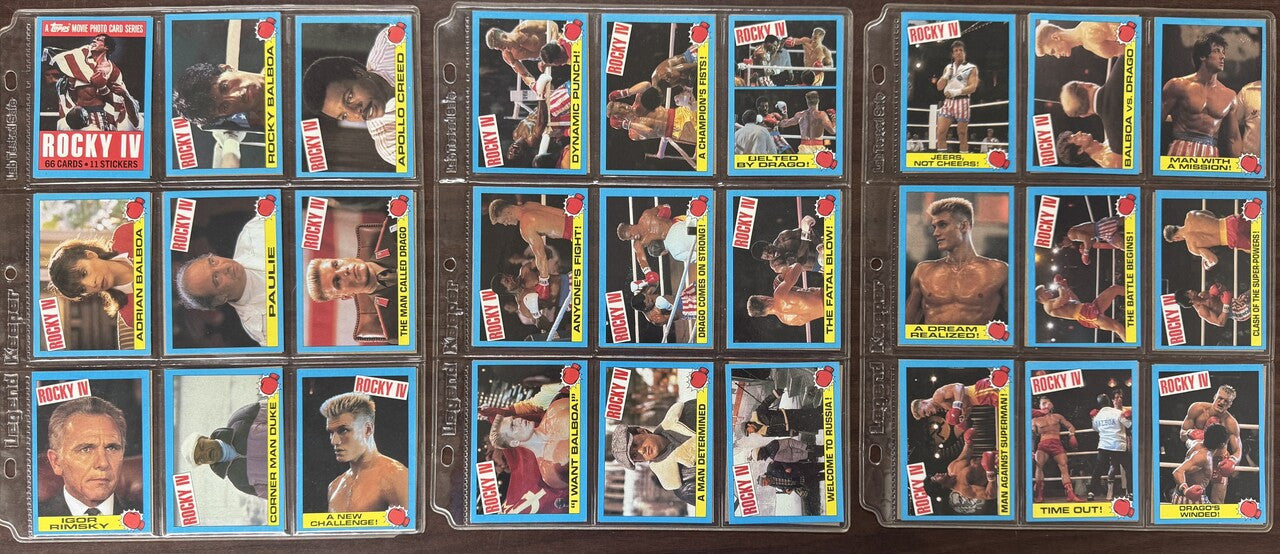 1985 Topps Rocky IV Complete Card Set (66) W/ Stickers (11) EX-NM