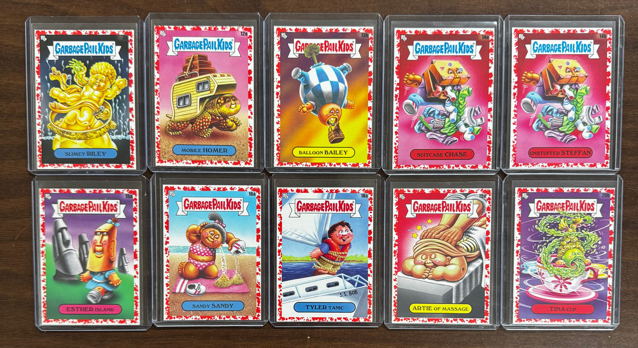 2021 Garbage Pail Kids Go On Vacation Blood Red 10 Card Lot All Numbered /75 NM