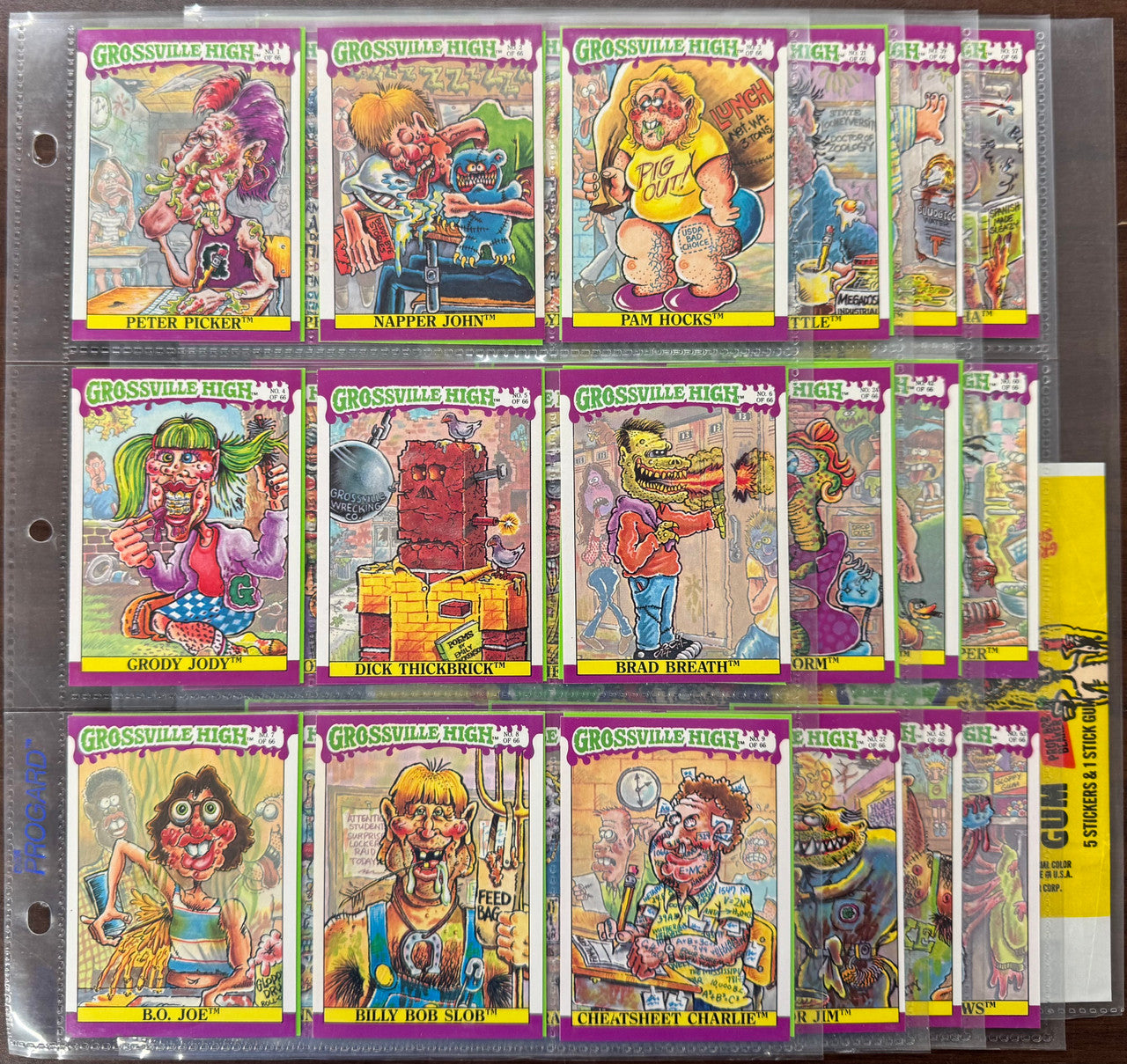 1986 Fleer Grossville High Complete Card Set (66) W/ Wrappers NM