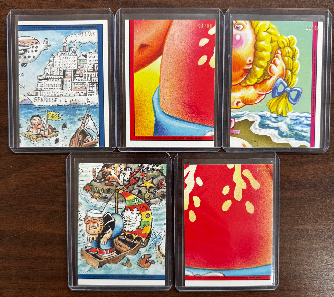 2021 Garbage Pail Kids Go On Vacation Route 66 Gravel 5 Card Lot Numbered /66 NM