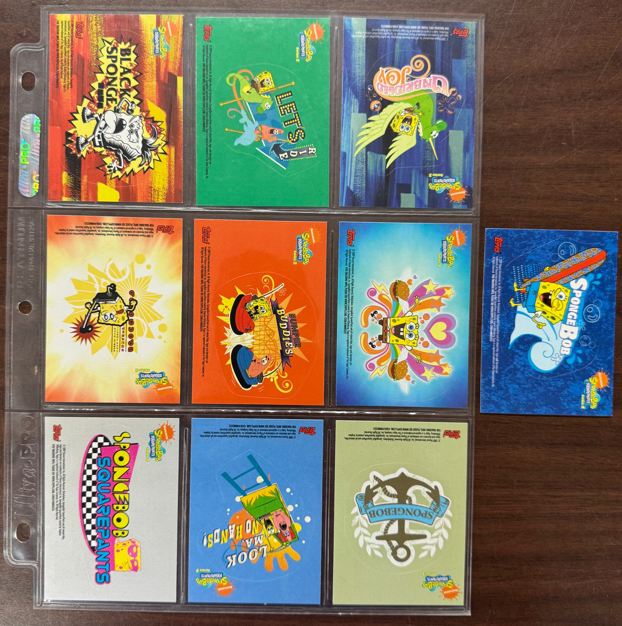 2009 Topps Spongebob Squarepants Series Two Puzzle Sticker Insert Set (10)