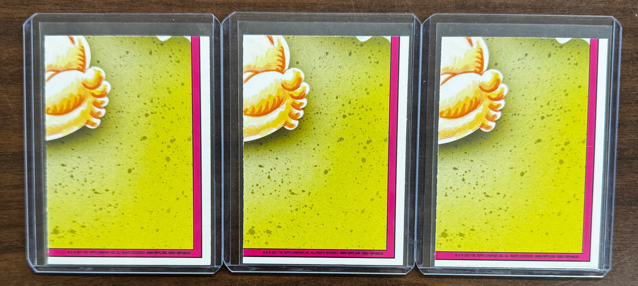 2021 Garbage Pail Kids Go On Vacation Adam Bomb Bruised Black 3 Card Lot NM