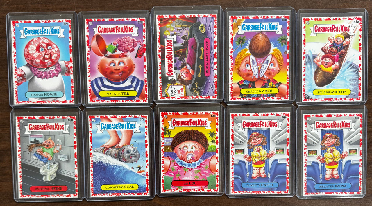 2021 Garbage Pail Kids Go On Vacation Blood Red 10 Card Lot Numbered /75 NM