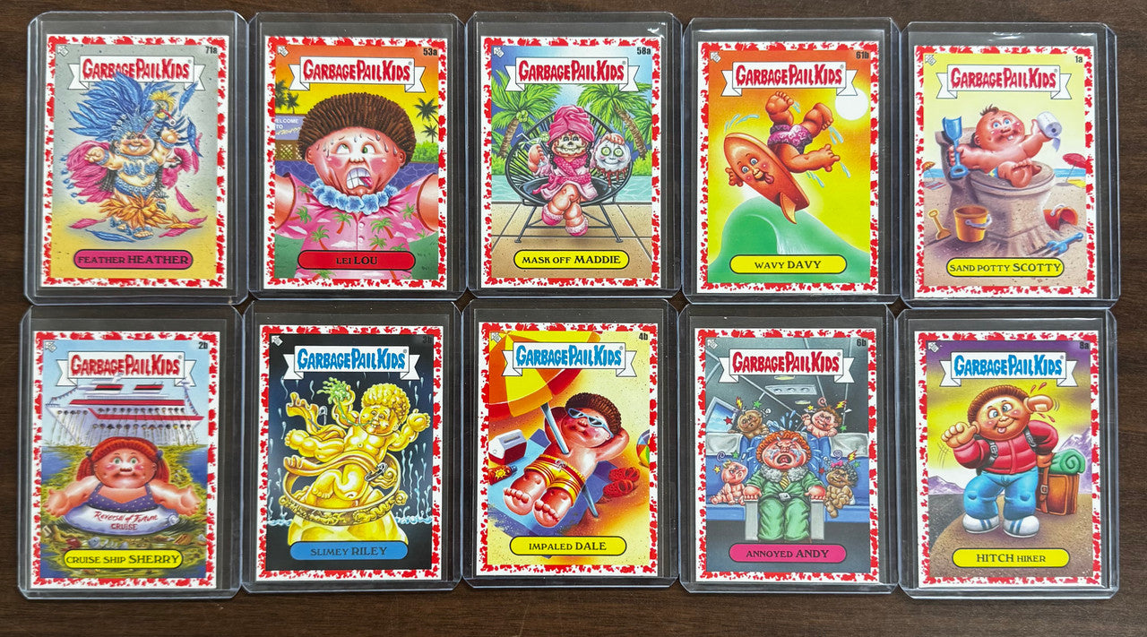 2021 Garbage Pail Kids Go On Vacation Blood Red 10 Card Lot Numbered /75 NM "C"