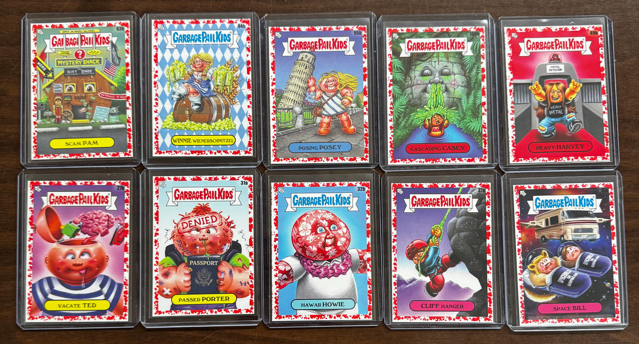2021 Garbage Pail Kids Go On Vacation Blood Red 10 Card Lot Numbered /75 NM "D"