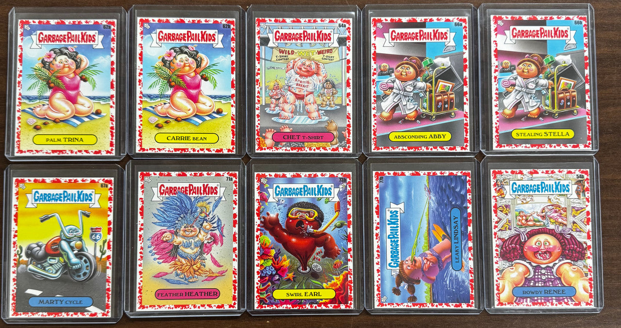 2021 Garbage Pail Kids Go On Vacation Blood Red 10 Card Lot Numbered /75 NM "E"