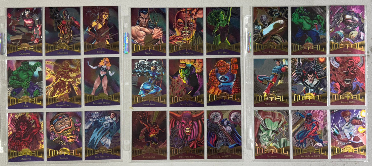 1995 Fleer Marvel Metal Complete Card Set (138) W/ Wrappers NM
