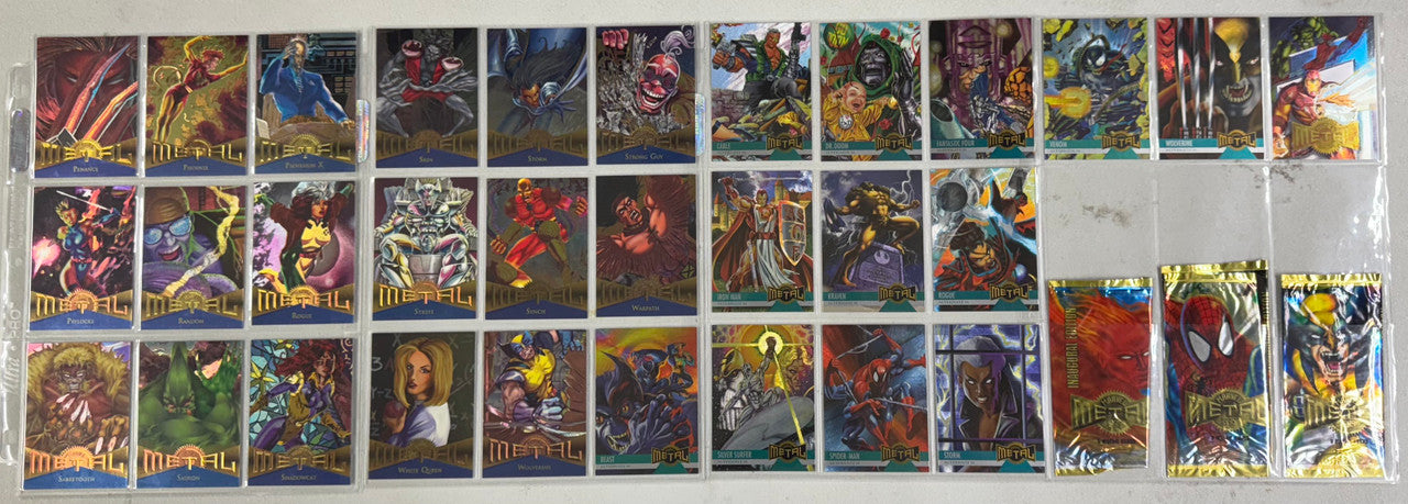 1995 Fleer Marvel Metal Complete Card Set (138) W/ Wrappers NM