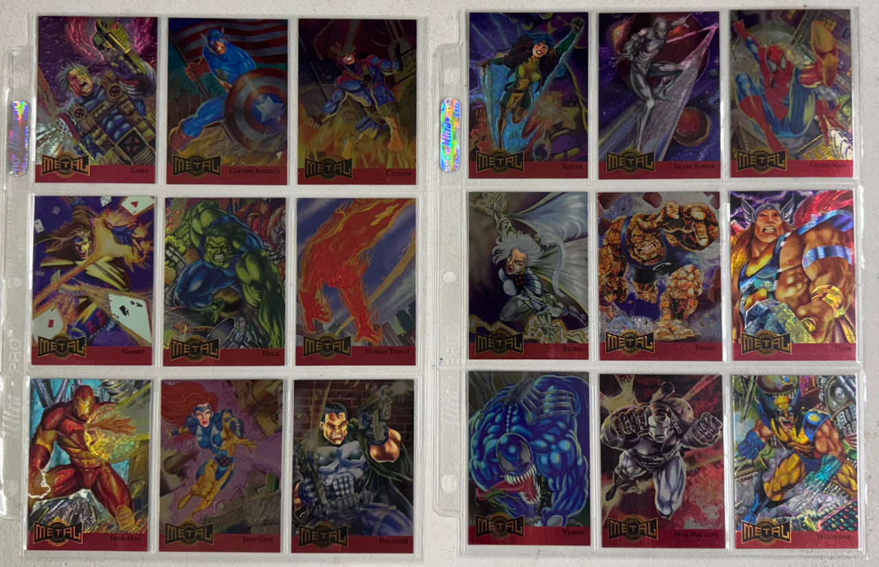1995 Fleer Marvel Metal Complete Metal Blaster Insert Set (18) NM