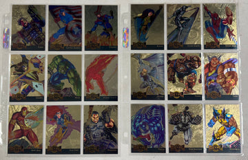 1995 Fleer Marvel Metal Complete Gold Blaster Insert Set (18) NM