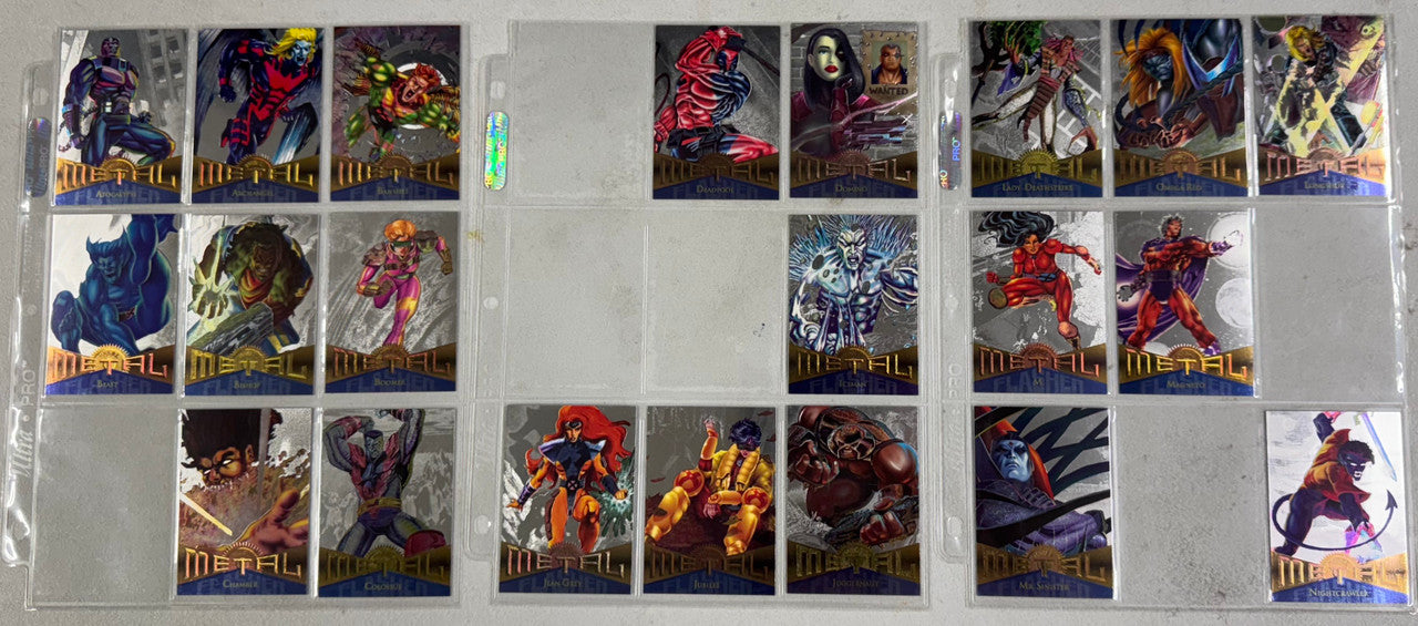 1995 Fleer Marvel Metal Silver Flasher Partial Set (110/138) W/ Wrappers NM