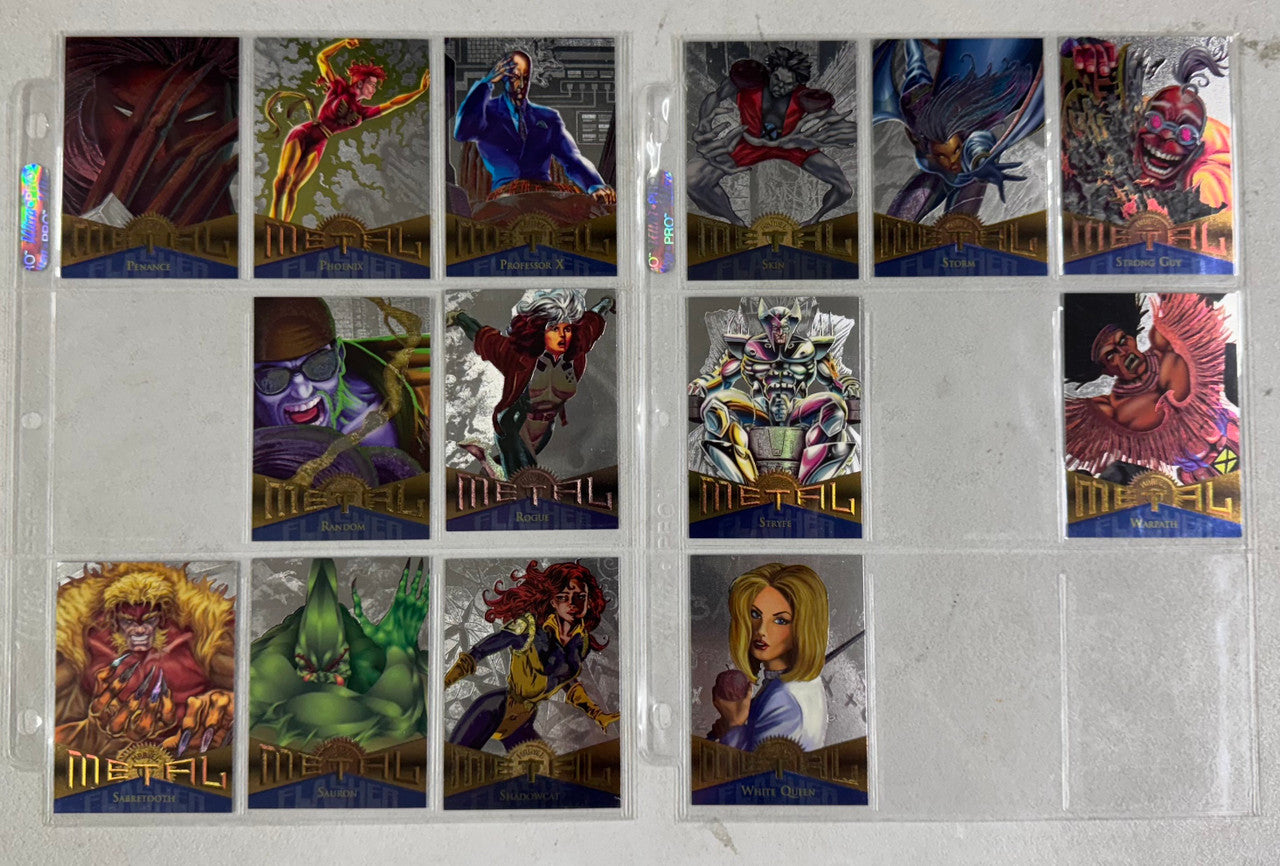 1995 Fleer Marvel Metal Silver Flasher Partial Set (110/138) W/ Wrappers NM