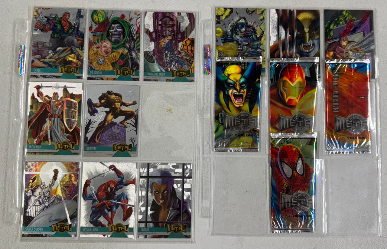 1995 Fleer Marvel Metal Silver Flasher Partial Set (110/138) W/ Wrappers NM