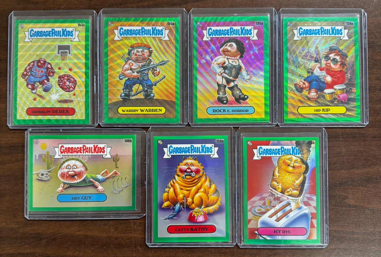 2021 Topps Chrome Garbage Pail Kids Series 4 7 Card Green Refractor Lot /299 NM