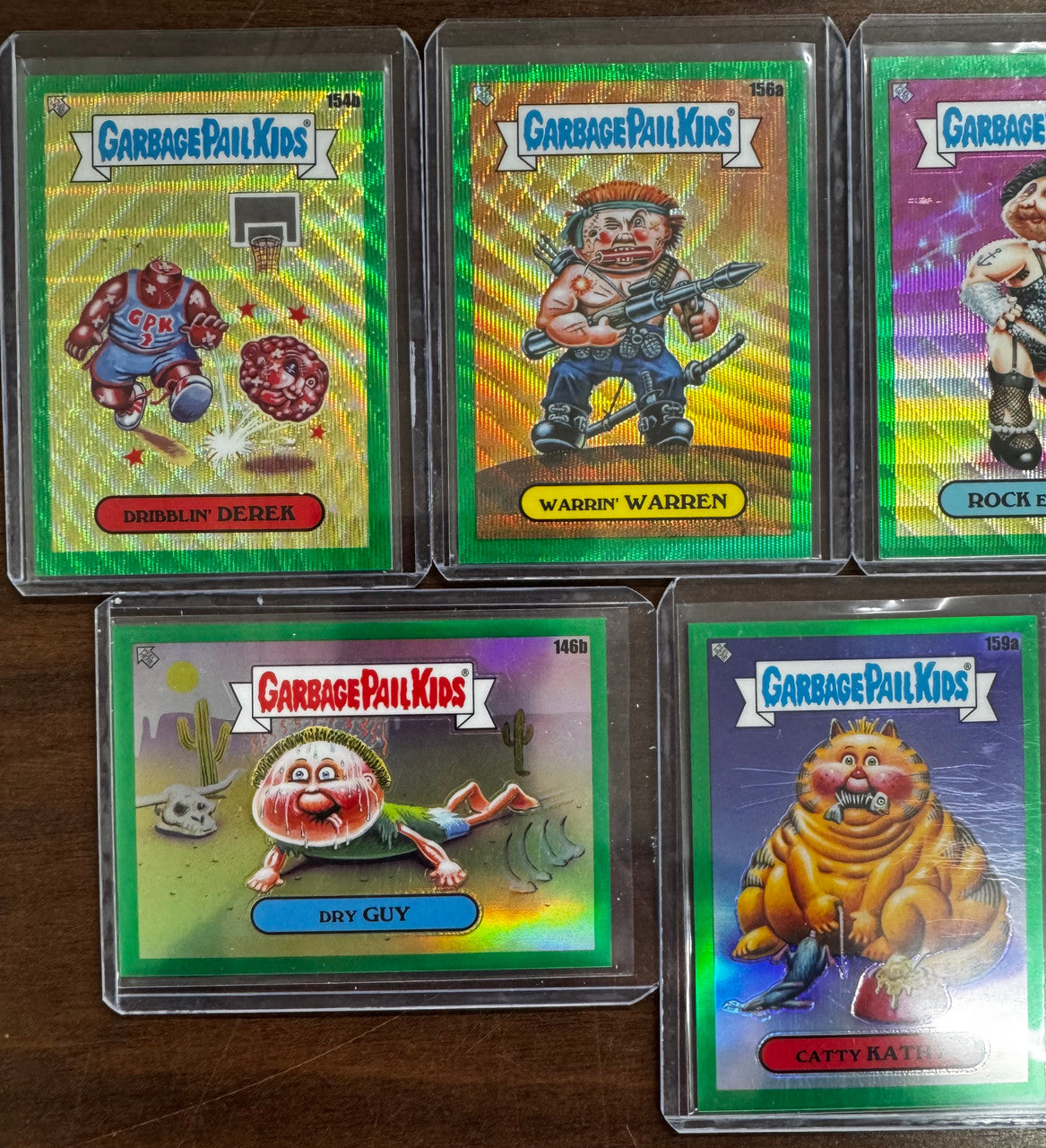 2021 Topps Chrome Garbage Pail Kids Series 4 7 Card Green Refractor Lot /299 NM