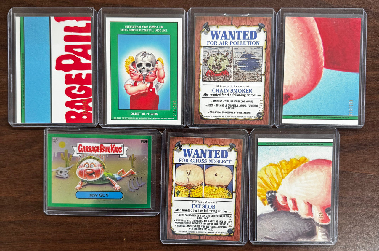 2021 Topps Chrome Garbage Pail Kids Series 4 7 Card Green Refractor Lot /299 NM