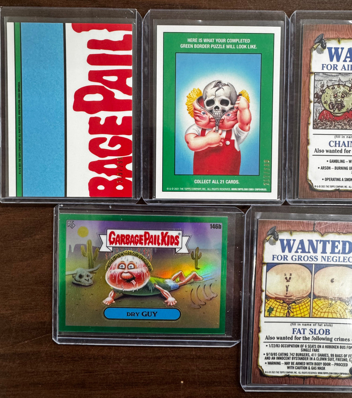 2021 Topps Chrome Garbage Pail Kids Series 4 7 Card Green Refractor Lot /299 NM