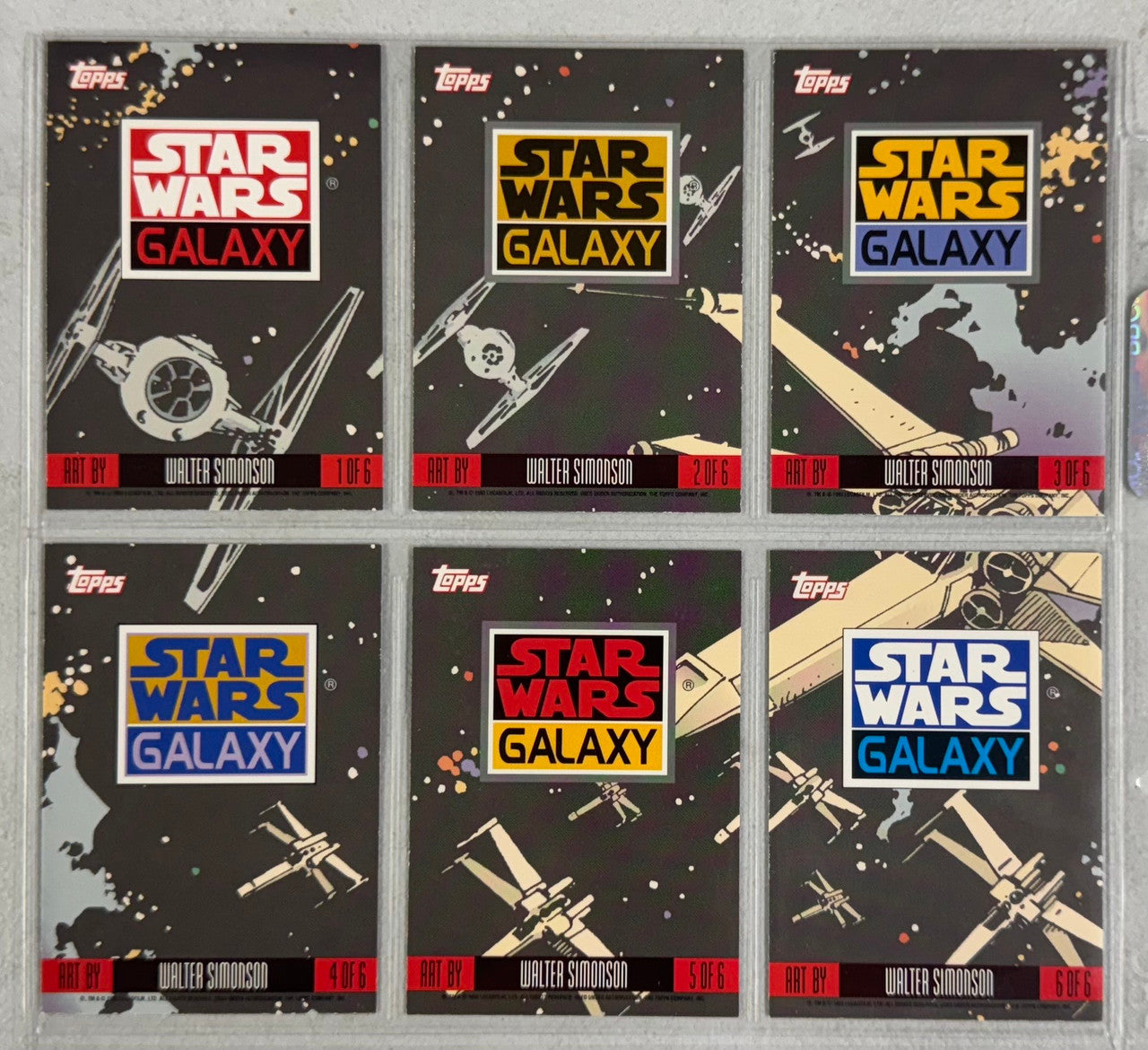 1993 Topps Star Wars Galaxy Series 1 Foil Etch Complete Insert Set (6/6)