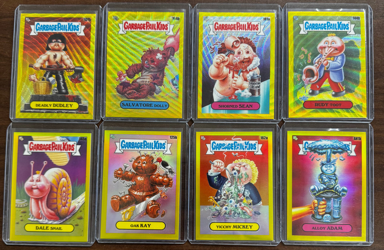 2021 Topps Chrome Garbage Pail Kids Series 4 7 Card Yellow Refractor Lot /275 NM