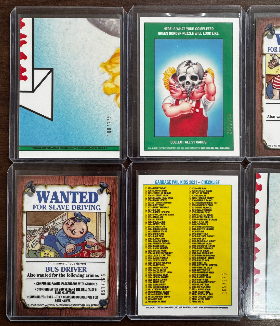 2021 Topps Chrome Garbage Pail Kids Series 4 7 Card Yellow Refractor Lot /275 NM
