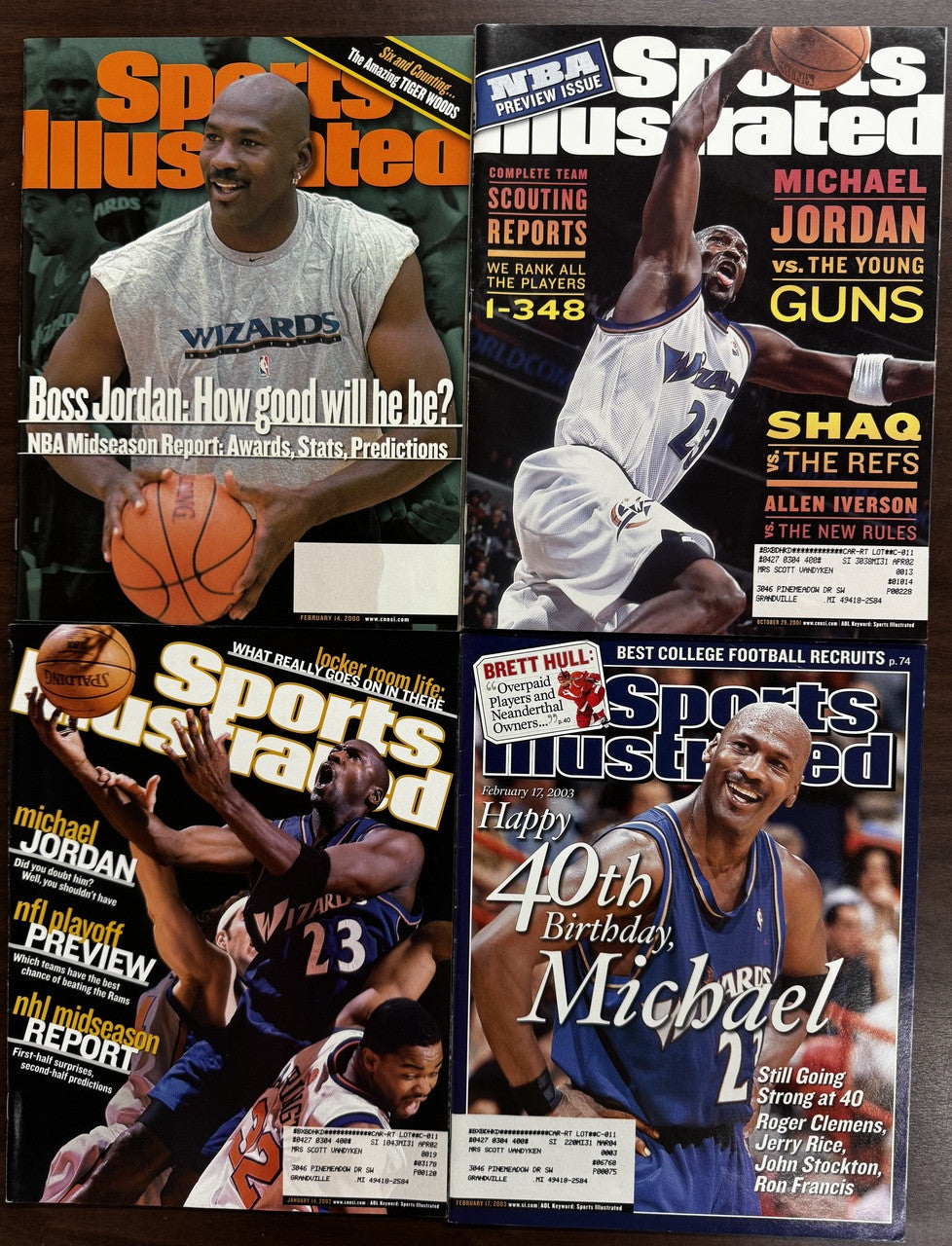 2000-03 Michael Jordan Return Sports Illustrated Lot of 4 "Happy 40th Michael" +