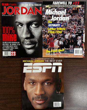 Lot of 3 Collector's Issue Michael Jordan Magazines - Slam, ESPN, +