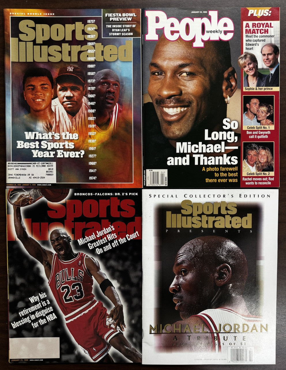 1999 Michael Jordan Tribute Magazines Lot of 4 - Sports Illustrated(3), People