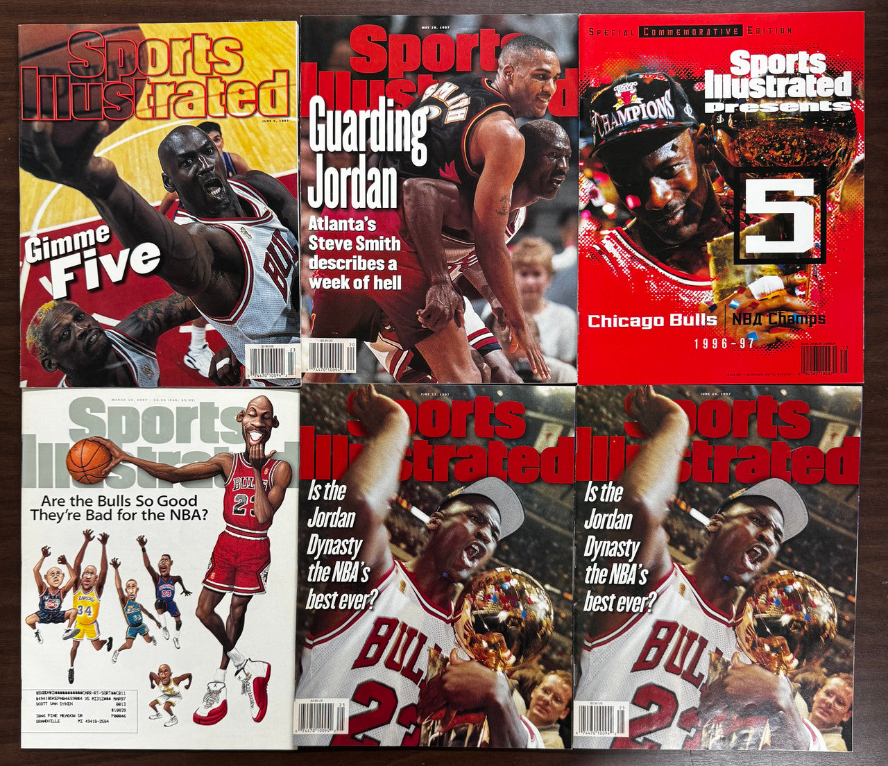 1997 Michael Jordan Sports Illustrated Magazines Lot of 6 "Gimme Five" ++