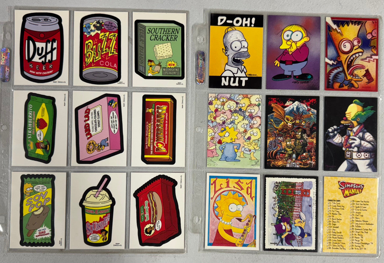 2000-01 Inkworks Simpsons Anniversary and Simpsonsmania Complete Card Sets