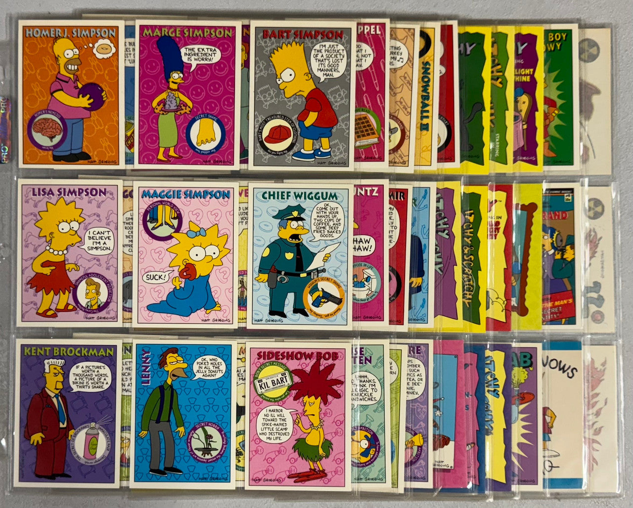 1993 SkyBox The Simpsons Series 1 Complete Card Set (70/70) W/ Inserts