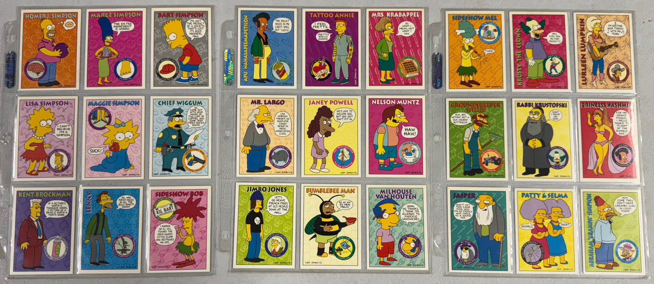 1993 SkyBox The Simpsons Series 1 Complete Card Set (70/70) W/ Inserts