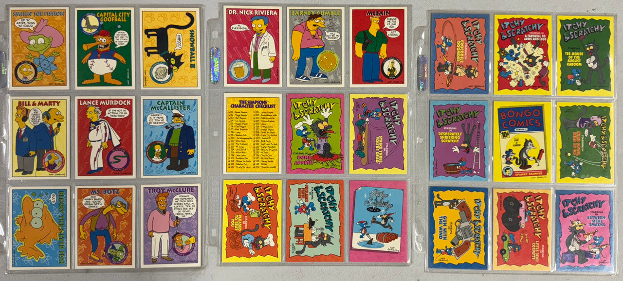 1993 SkyBox The Simpsons Series 1 Complete Card Set (70/70) W/ Inserts