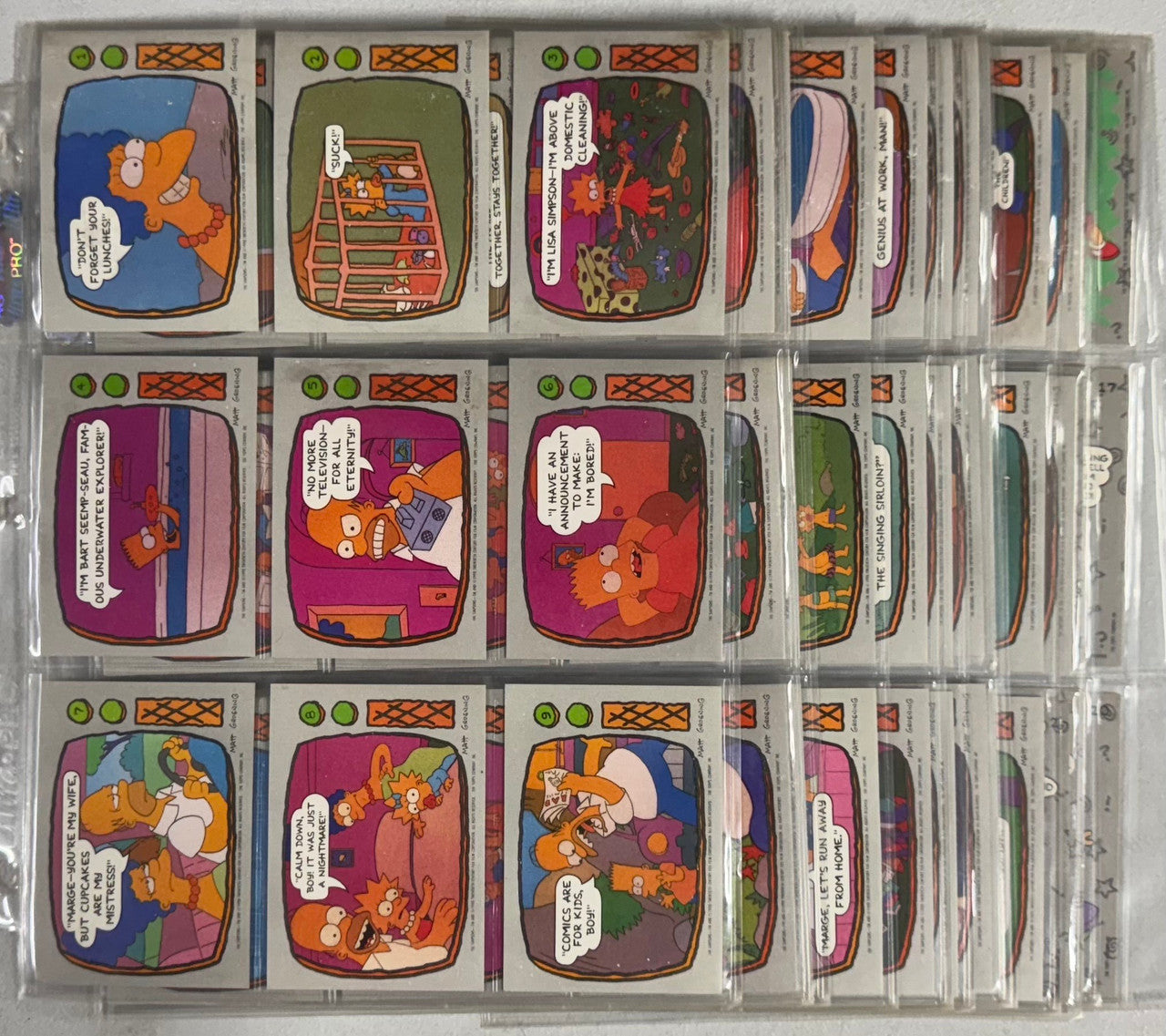 1990 Topps The Simpsons Complete Card Set (88/88) W/ Stickers (22/22)