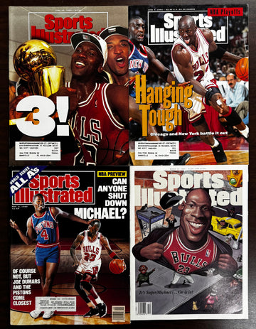 Lot of 4 Sports Illustrated Michael Jordan Magazines "3!" "Hanging Tough" ++
