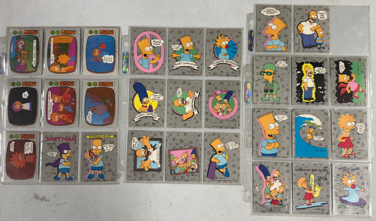 Simpsons Reference Card 1990 Topps The Simpsons Complete Card Set (88/88) W/ Stickers (22/22 ...