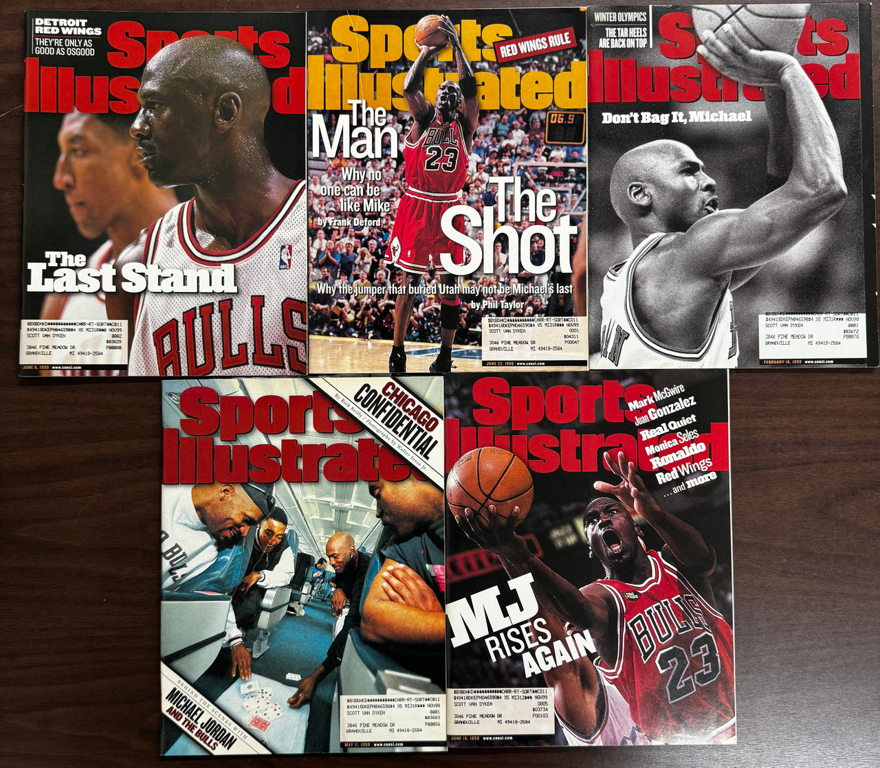 1998 Sports Illustrated Michael Jordan Magazines Lot of 5 "MJ Rises Again" ++