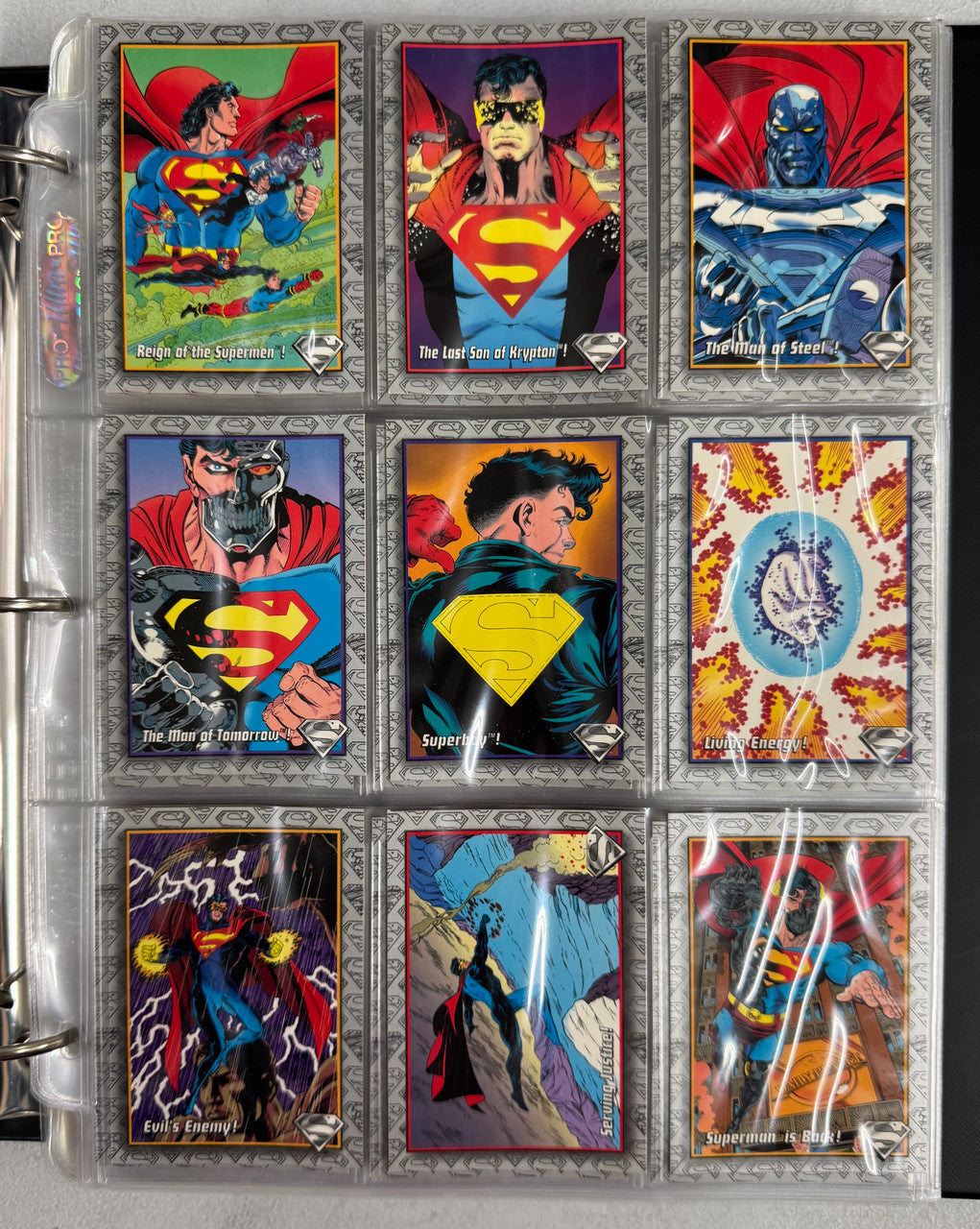 1992-93 SkyBox The Death and Return of Superman Complete Sets W/ Inserts, Binder