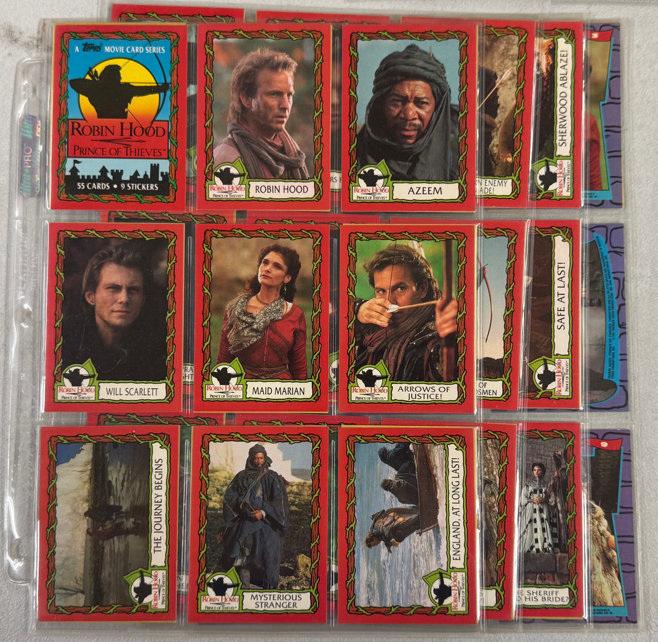 Topps Action and Adventure Complete Card Sets, Hook, Robin Hood, Harry