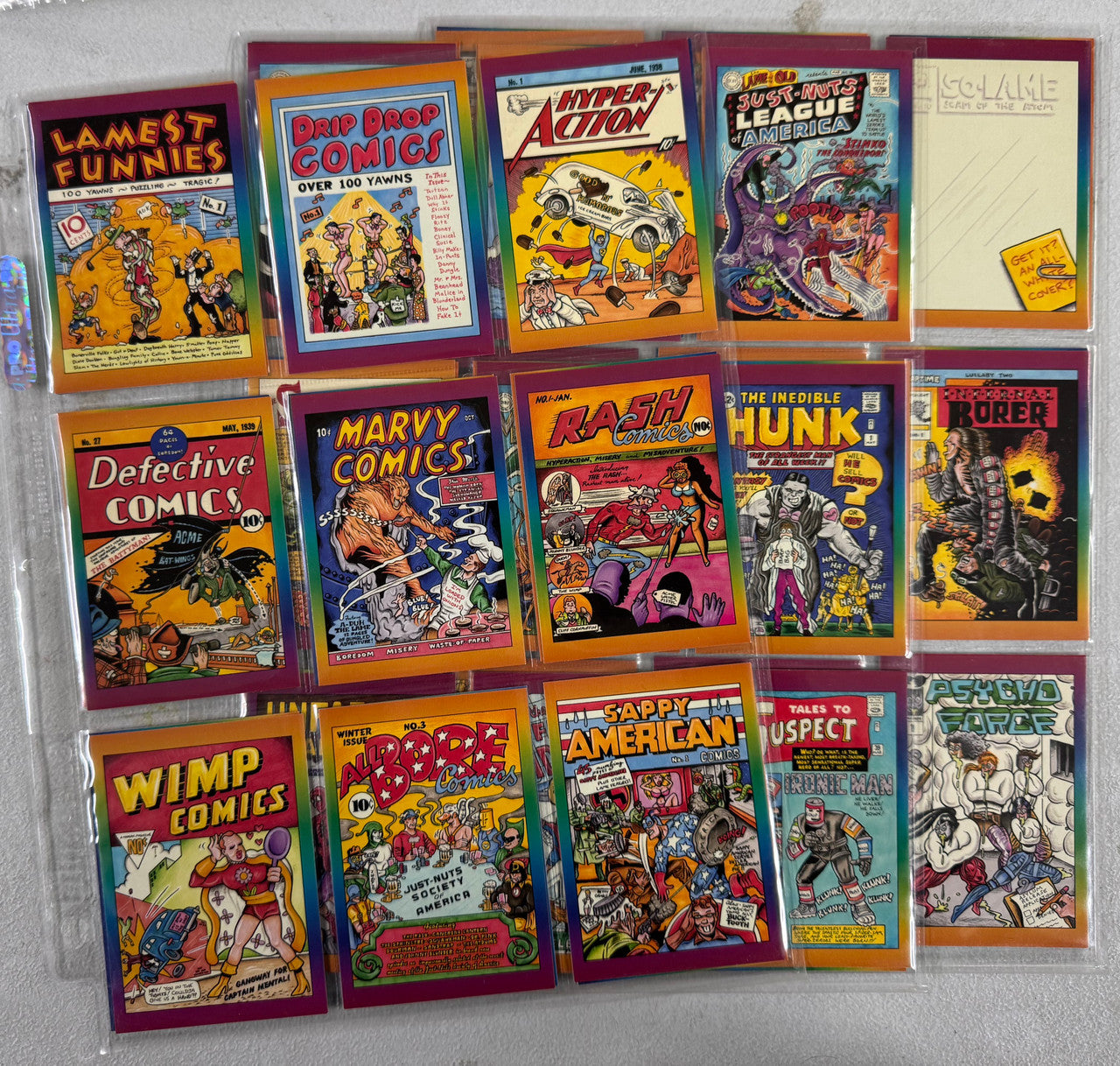 Funny Outrageous Complete Collector Card Sets, Zero Heores, National Lampoon